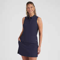 Puma Women's Plaid Knit Sleeveless Golf Polo