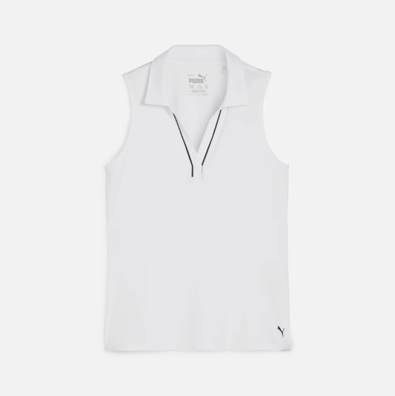 Puma Girl's CLOUDSPUN Piped Sleeveless Golf Polo