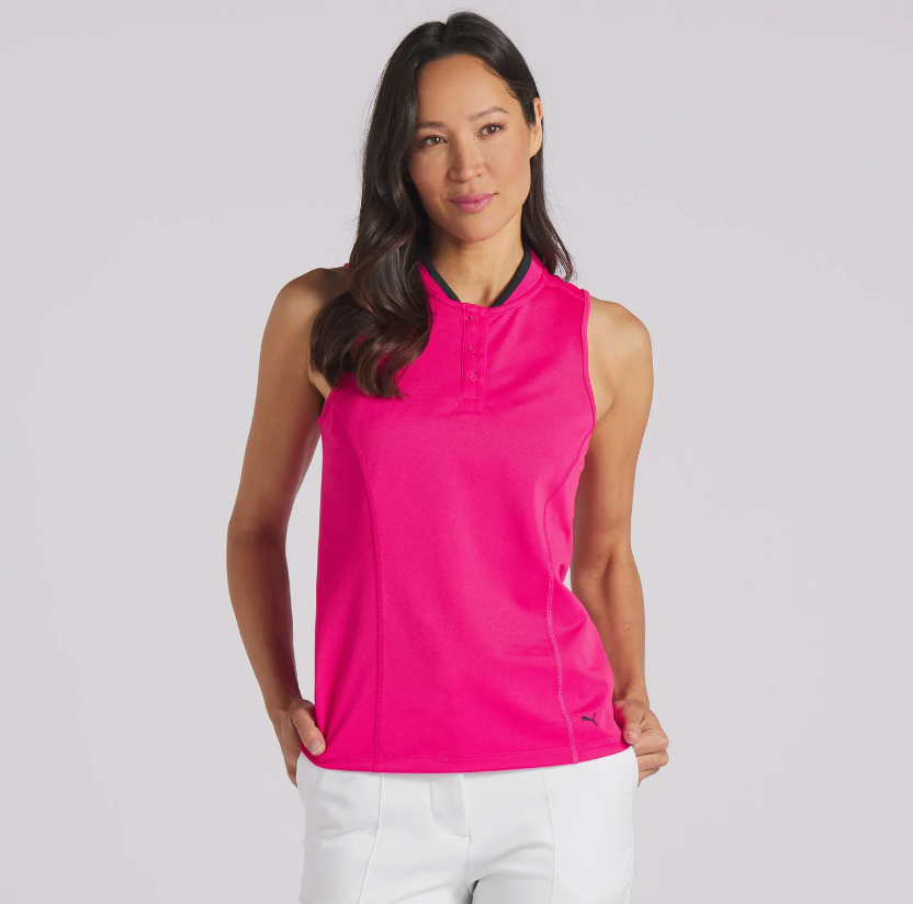 Puma Women's Range Pique Sleeveless Golf Polo