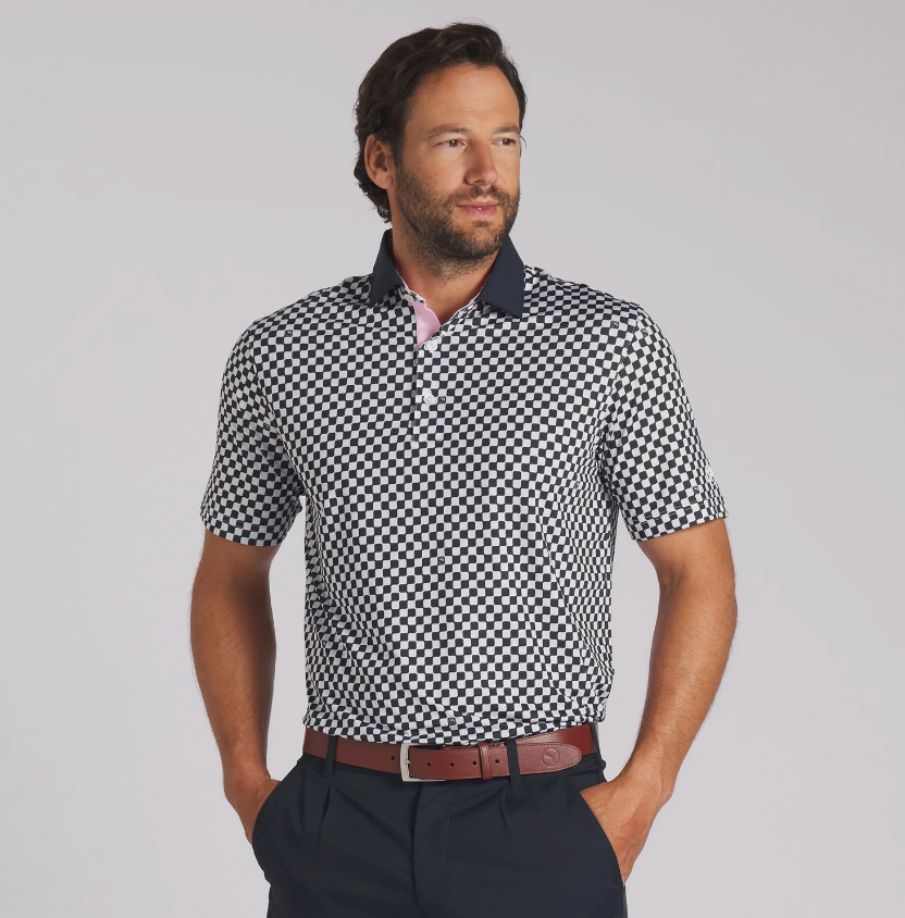 Puma AP MATTR Checkered Golf Polo