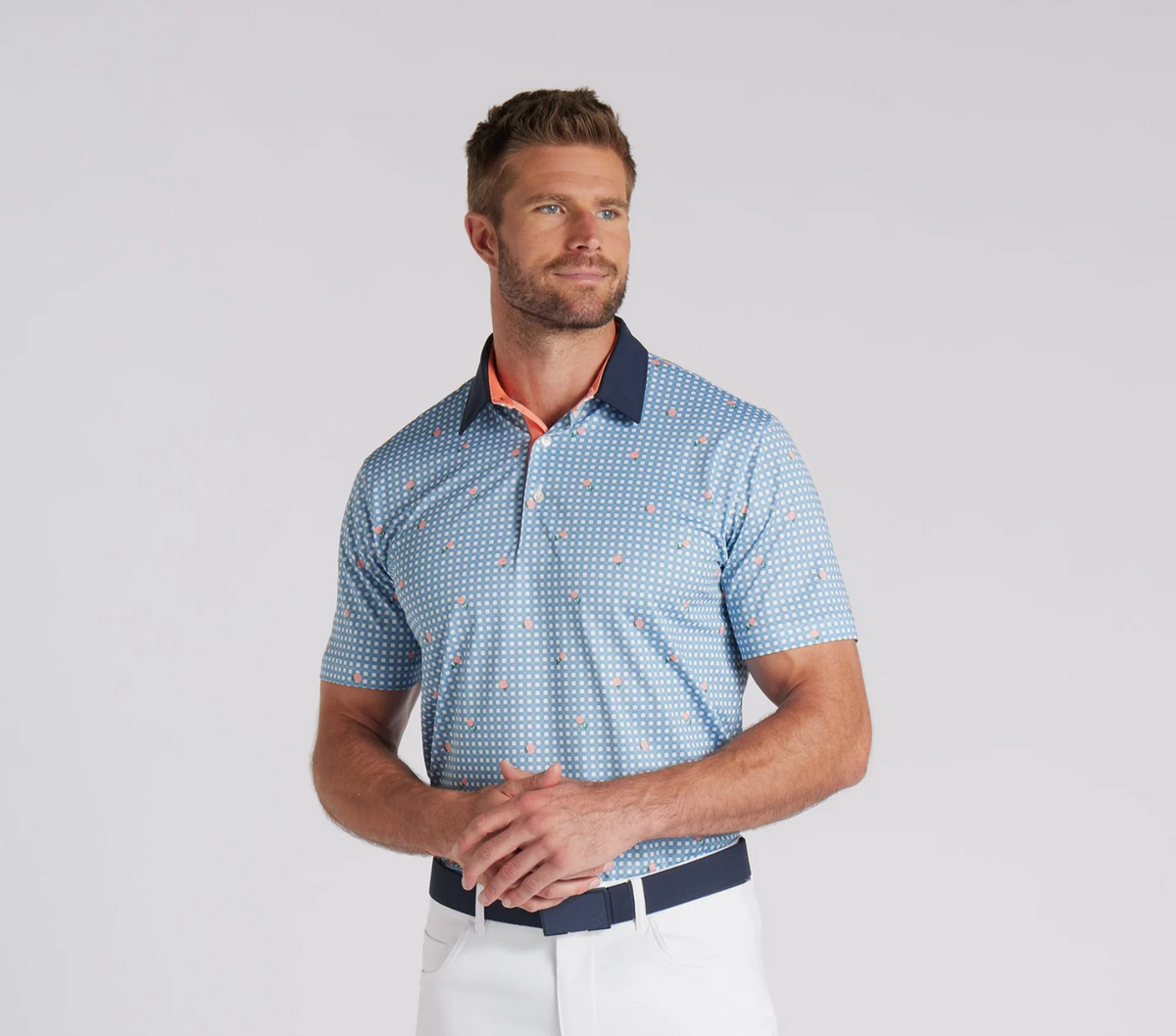 Puma Pique Gingham Golf Polo