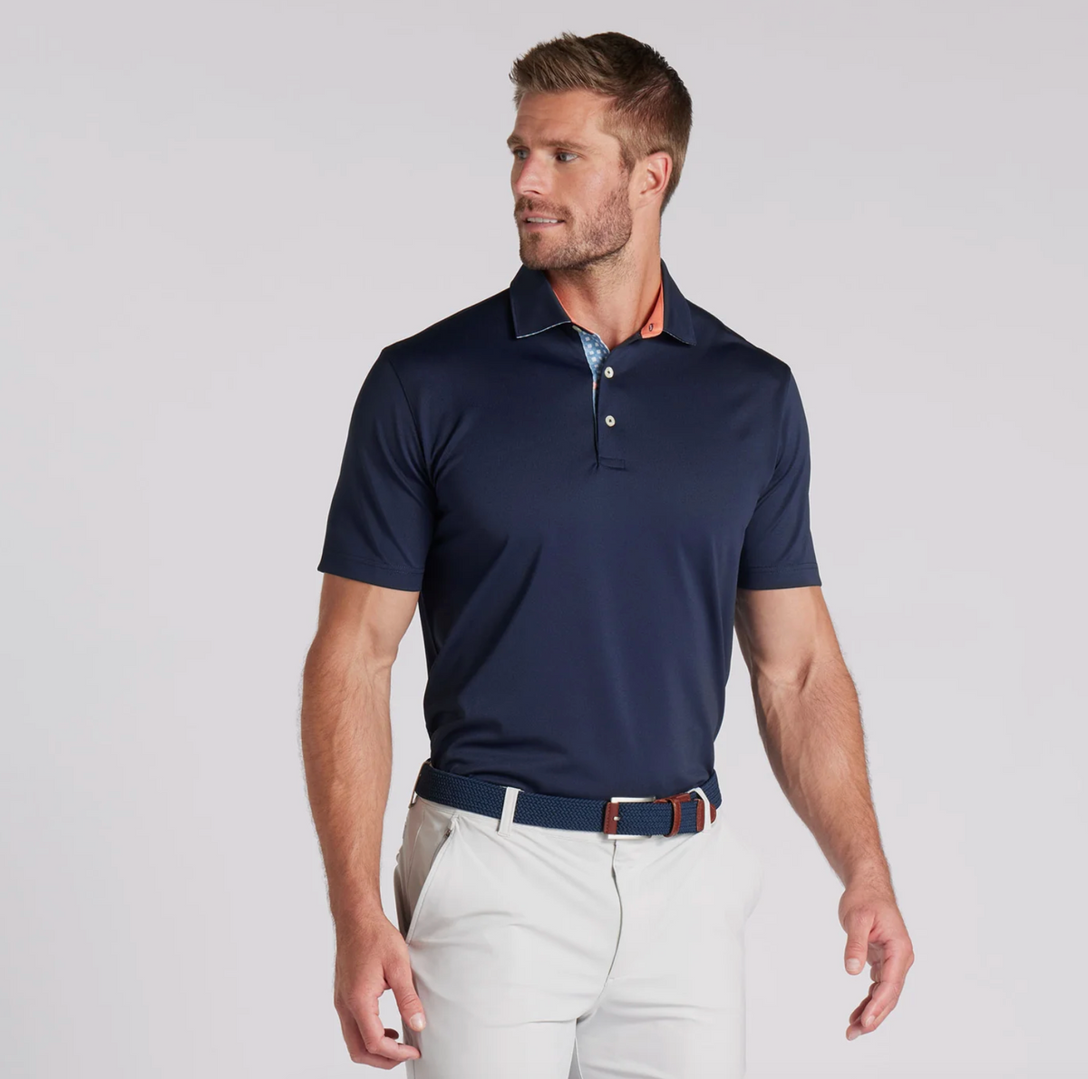 Puma Pique Gingham Solid Golf Polo