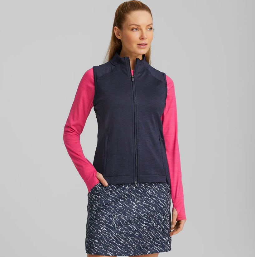 Puma Women's CLOUDSPUN Heather Full Zip Golf Vest