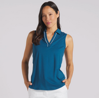 Puma Women's CLOUDSPUN Piped Sleeveless Golf Polo