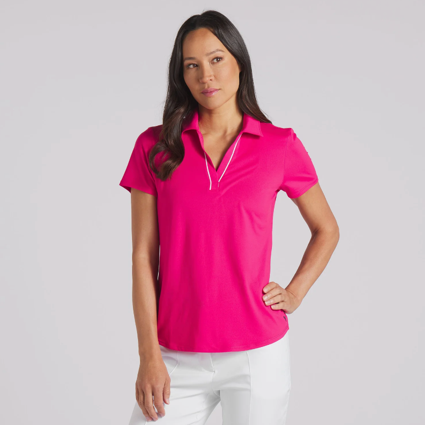 Puma Women's CLOUDSPUN Piped Golf Polo