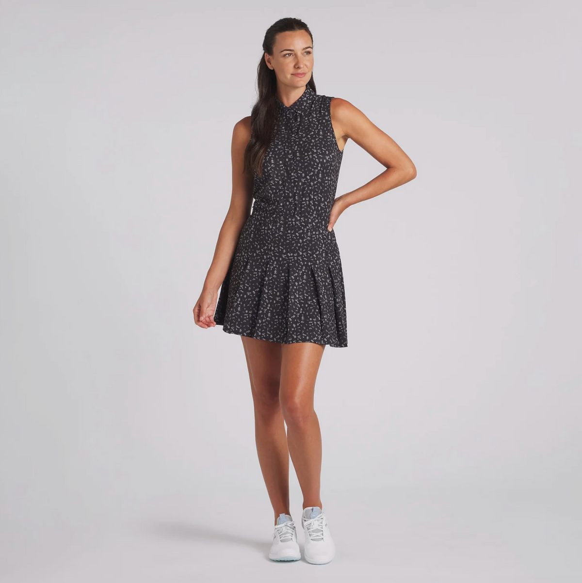 Puma Women's Leopard Pleated Golf Dress