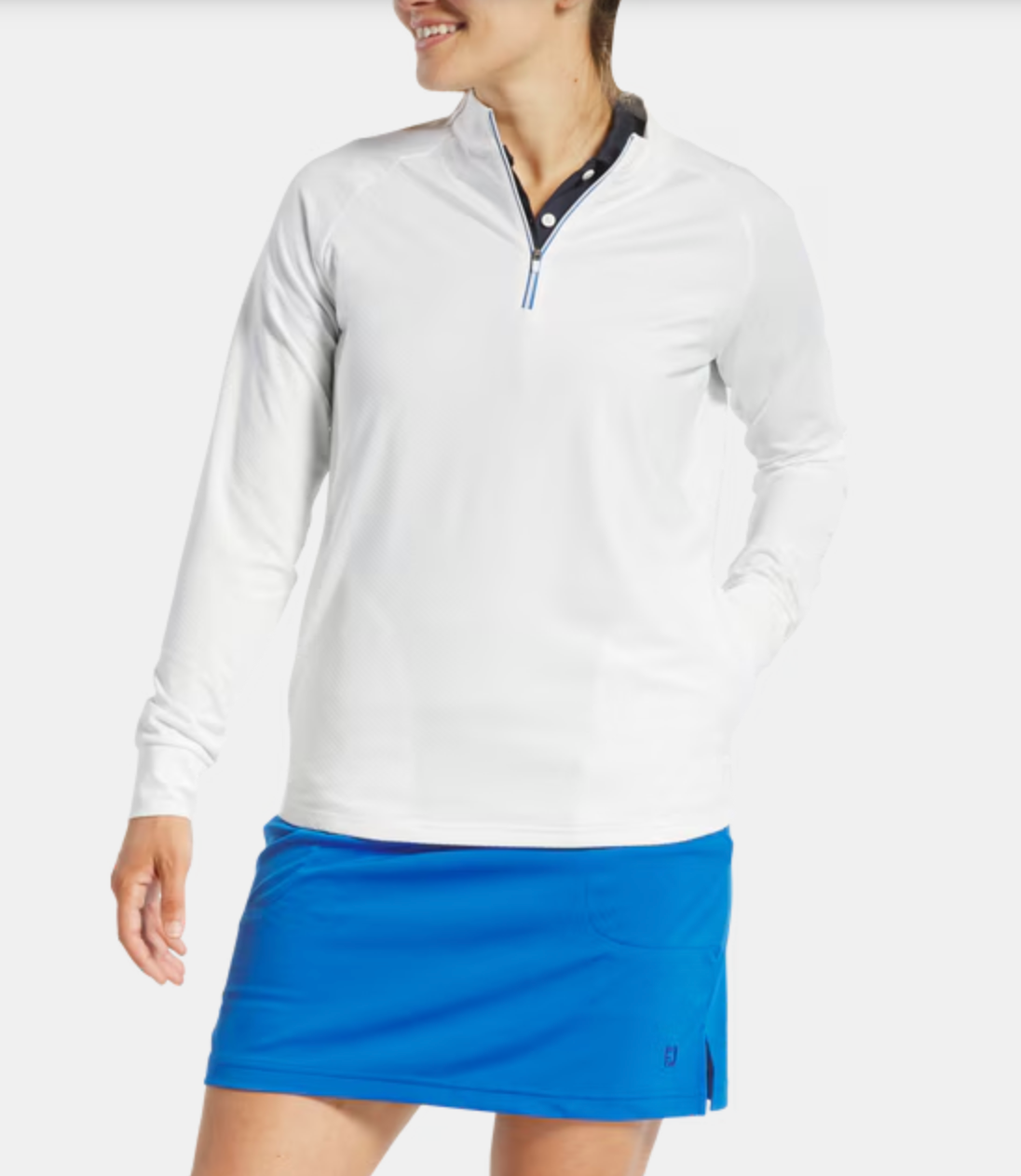 Footjoy Womens 1/4 Zip Dot Jacquard Midlayer