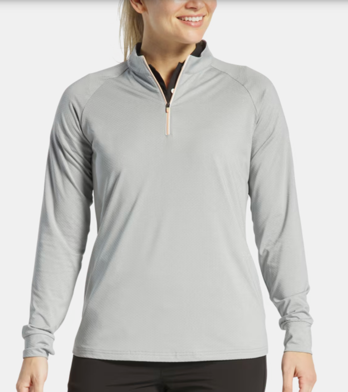 Footjoy Womens 1/4 Zip Dot Jacquard Midlayer