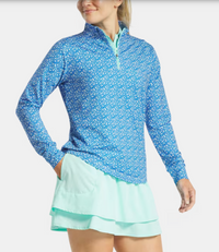 Footjoy Womens 1/4 Zip Floral Midlayer